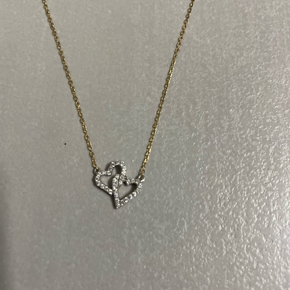 14K Gold Necklace w Diamond Hearts from Bloomingdale's Fine Jewelry - Picture 5 of 9